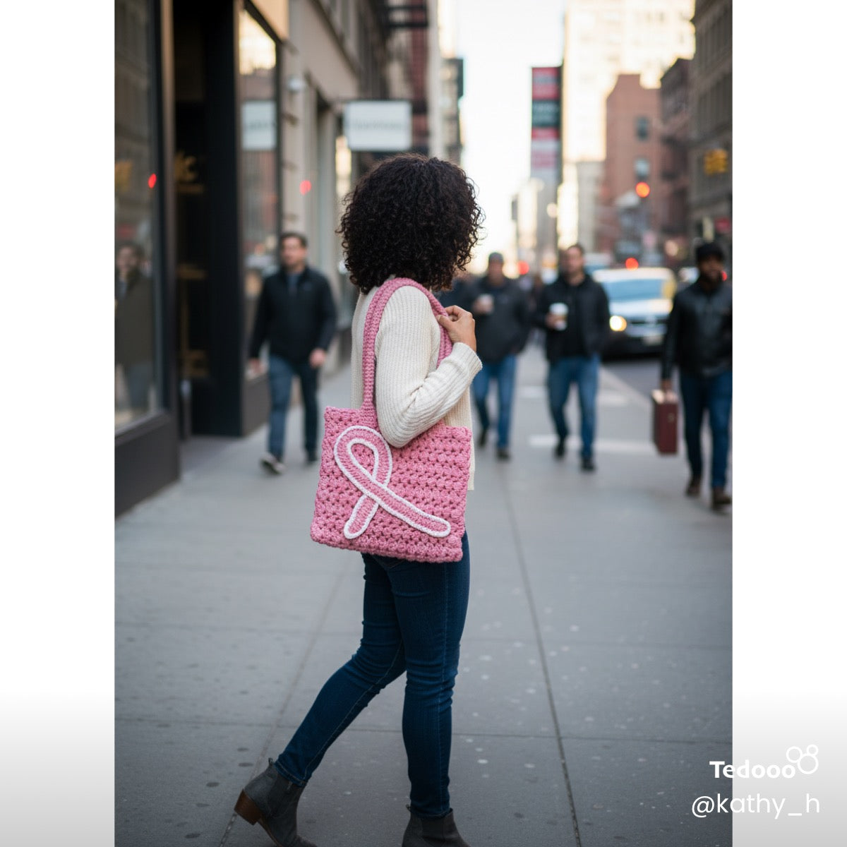 Bag of Hope, Breast Cancer Awareness Purse, Handmade