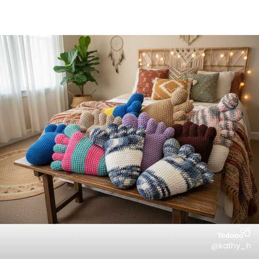 Foot Plushie Pillow Handcrafted-NEW COLORS AVAILABLE