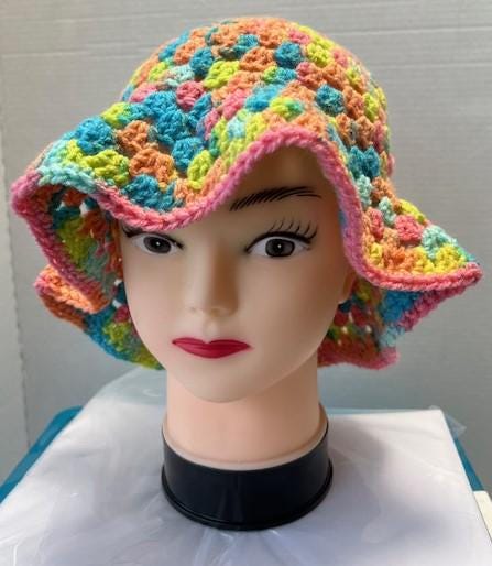 Granny Stitch Bucket Hat HANDMADE CROCHET