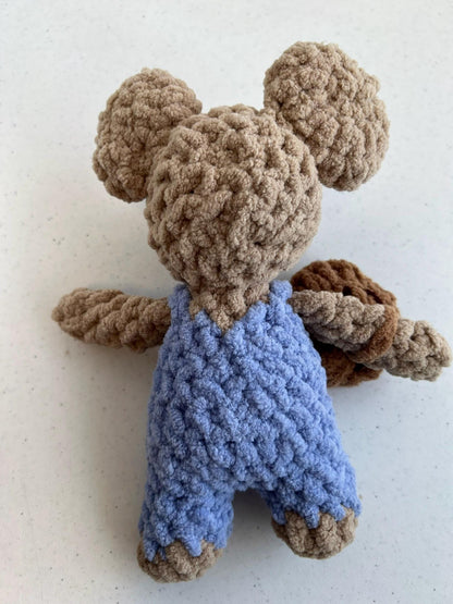 Nibbles the Country Mouse with Cookie Plushie-HANDMADE Crochet (book not included)