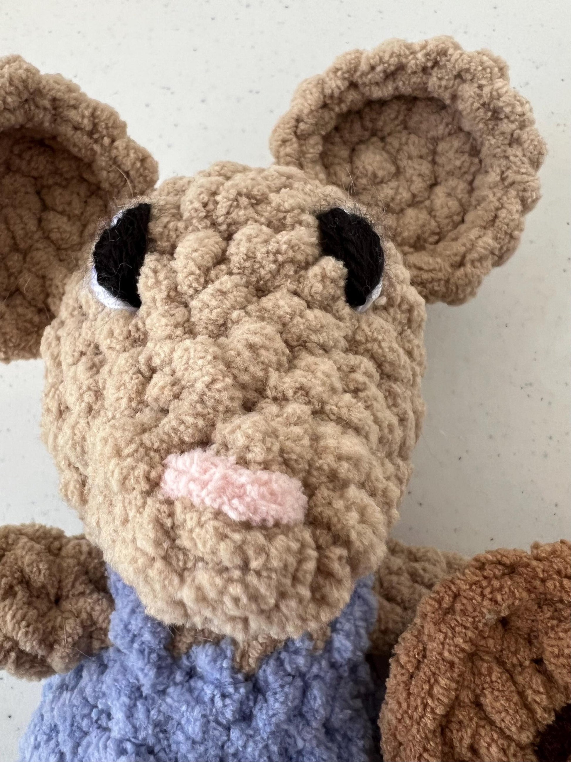 Nibbles the Country Mouse with Cookie Plushie-HANDMADE Crochet (book not included)
