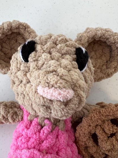 Nibbles the Country Mouse with Cookie Plushie-HANDMADE Crochet (book not included)